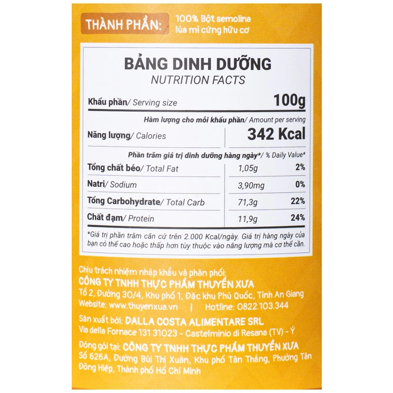 Mì Ý ăn dặm truyền thống Thuyền Xưa 300g (từ 1 tuổi) 4