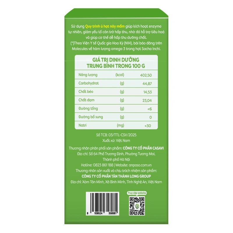 Ngũ cốc hạt Anpaso bổ sung dưỡng chất cho mẹ bầu, 360g dạng bột 3