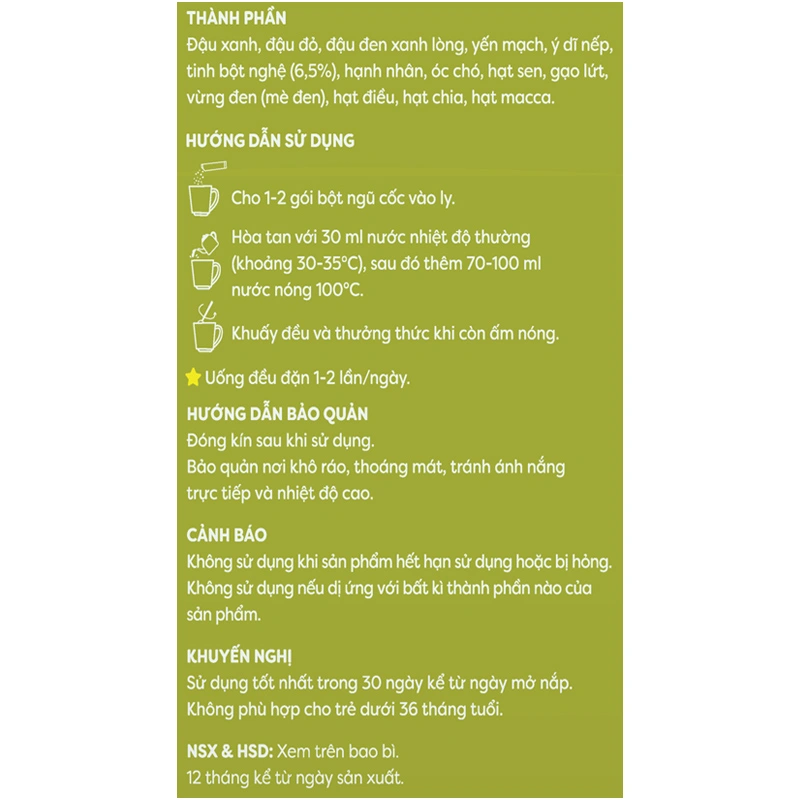 Ngũ cốc hạt Anpaso bổ sung dưỡng chất cho phụ nữ sau sinh, 360g dạng bột 5