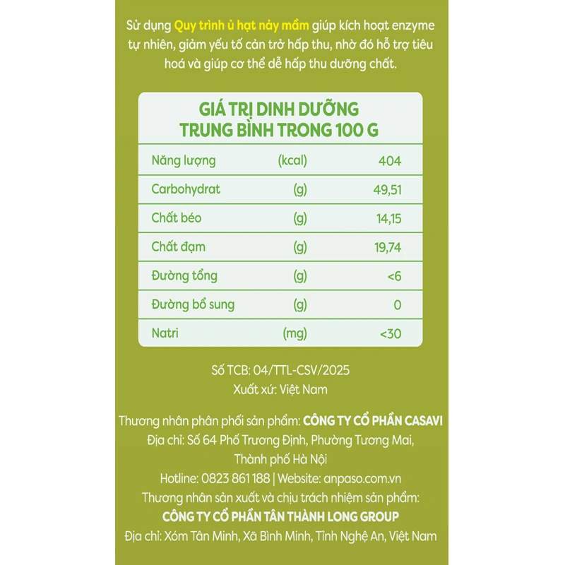 Ngũ cốc hạt Anpaso bổ sung dưỡng chất cho phụ nữ sau sinh, 360g dạng bột 6