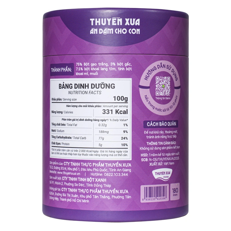 Nui ăn dặm gạo lứt Thuyền Xưa 180g (từ 1 tuổi) 4