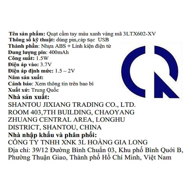 Quạt cầm tay và để bàn 3L 3LTX602-XV 10