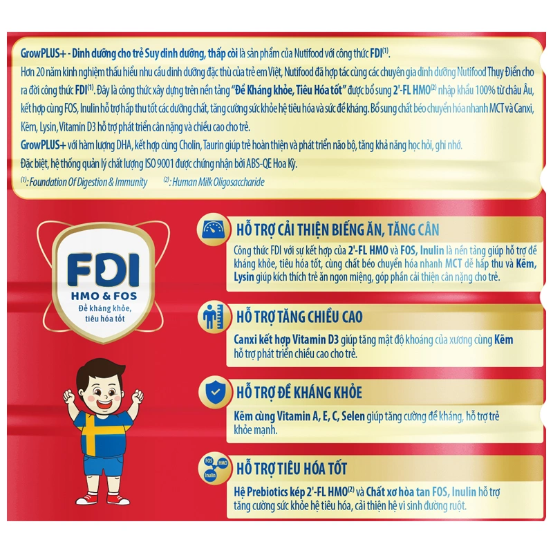 Sữa bột Nutifood GrowPLUS+ đỏ 2+ hương vani 1.5 kg (từ 2 tuổi) cho trẻ suy dinh dưỡng, thấp còi 5