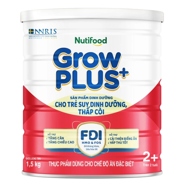 Sữa bột Nutifood GrowPLUS+ đỏ 2+ hương vani 1.5 kg (từ 2 tuổi) cho trẻ suy dinh dưỡng, thấp còi 1