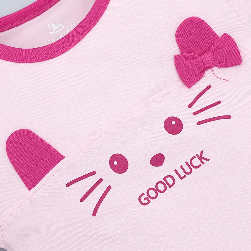 Set váy bé gái Pony Kids in mèo màu hồng 6