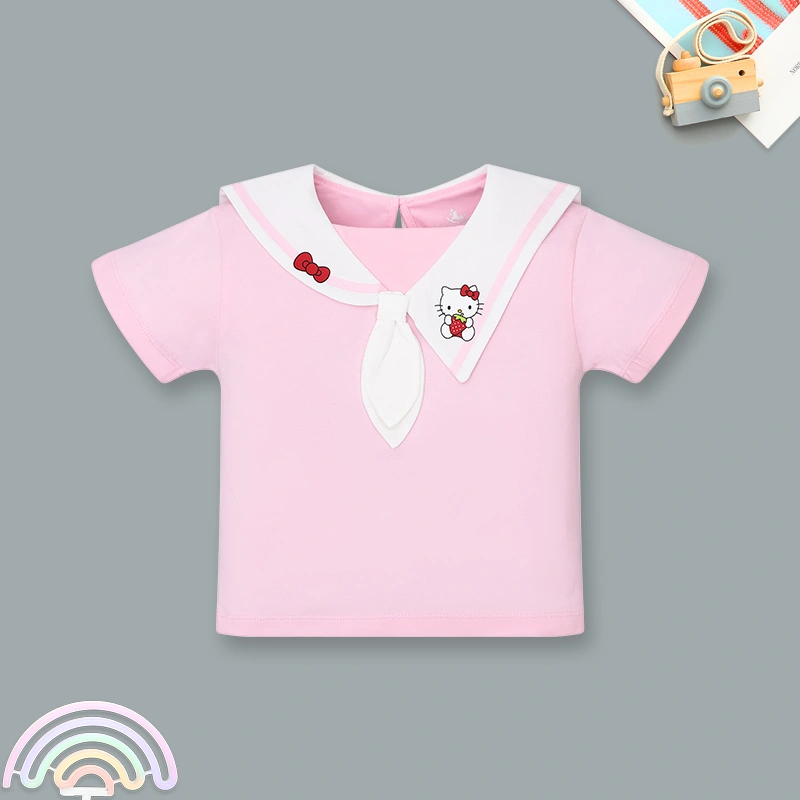 Set váy bé gái Pony Kids cổ hải quân màu hồng 2