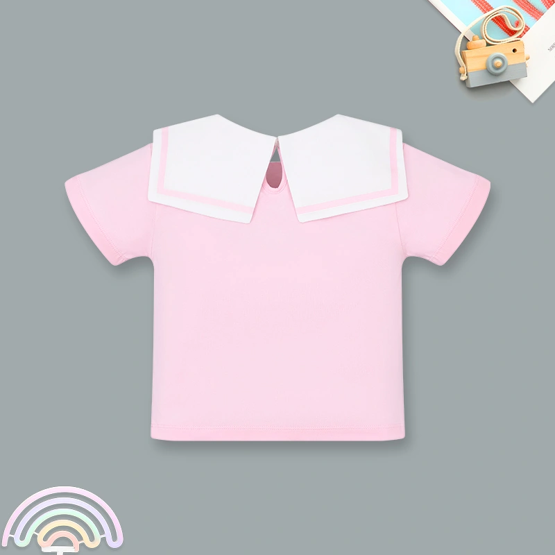 Set váy bé gái Pony Kids cổ hải quân màu hồng 3