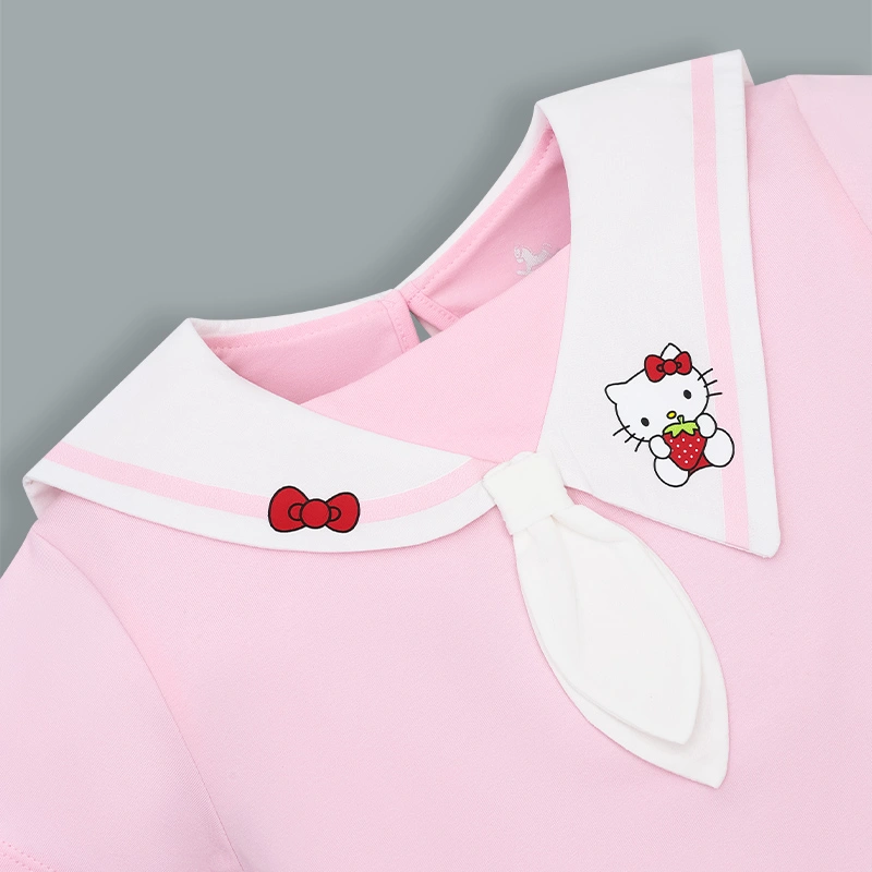 Set váy bé gái Pony Kids cổ hải quân màu hồng 4