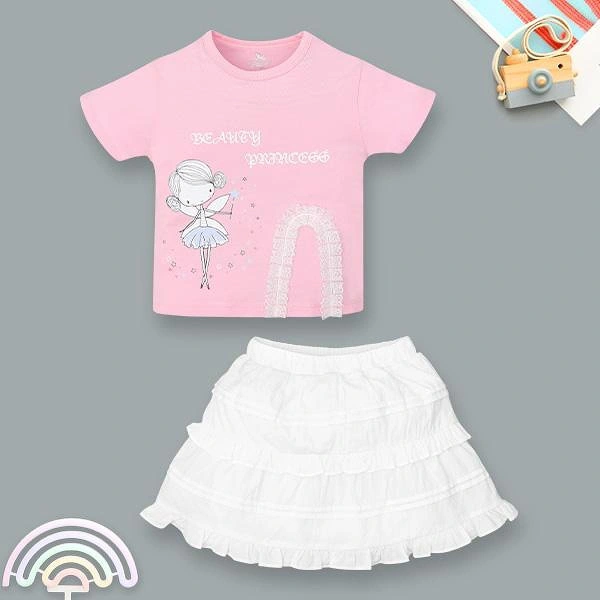 Set váy bé gái Pony Kids cotton hồng