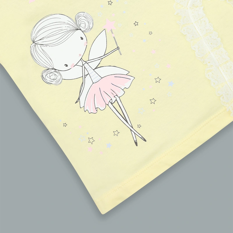 Set váy bé gái Pony Kids xẻ ren màu vàng 6