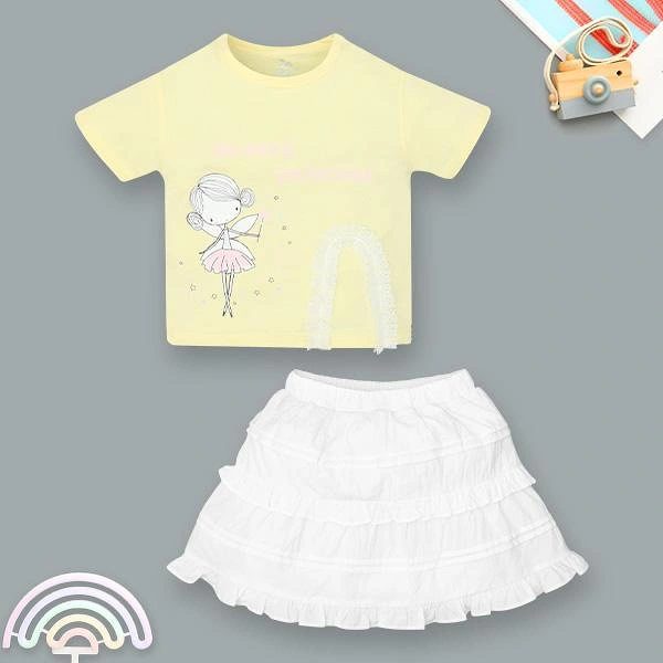 Set váy bé gái Pony Kids cotton vàng