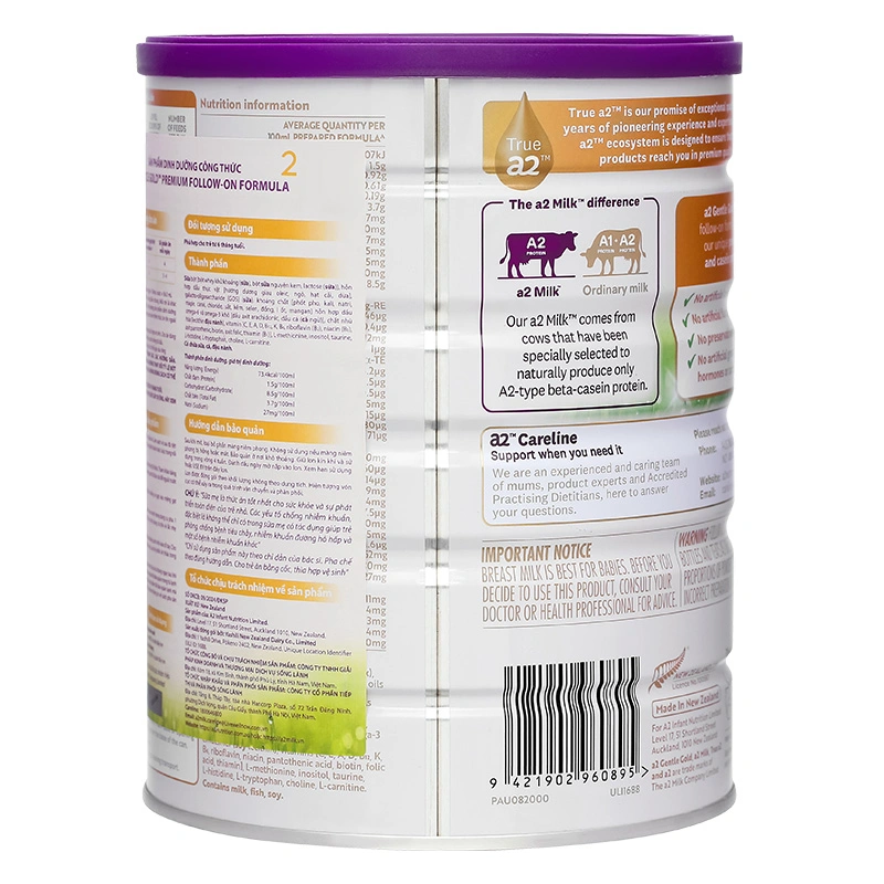 Sữa bột a2 Gentle Gold Premium Follow-on Formula số 2 lon 800g (6 - 12 tháng) 3