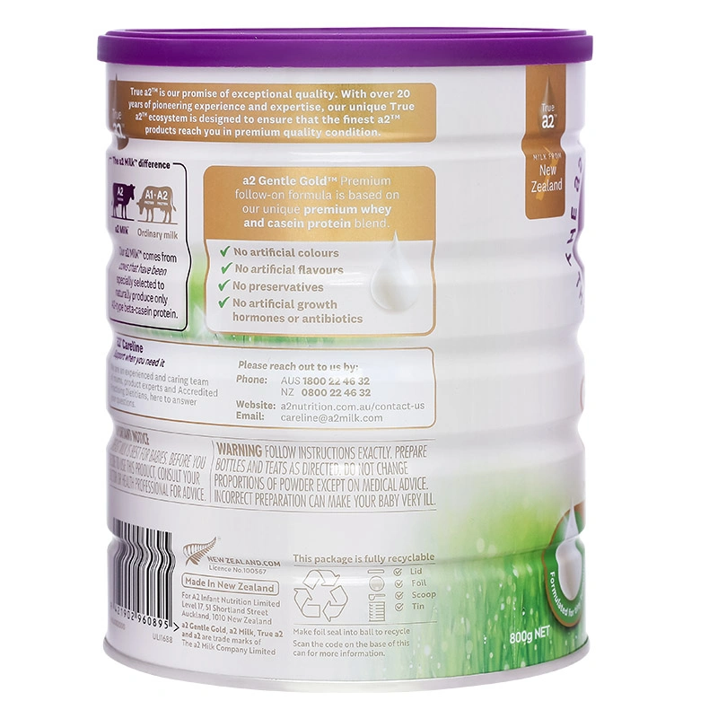 Sữa bột a2 Gentle Gold Premium Follow-on Formula số 2 lon 800g (6 - 12 tháng) 4