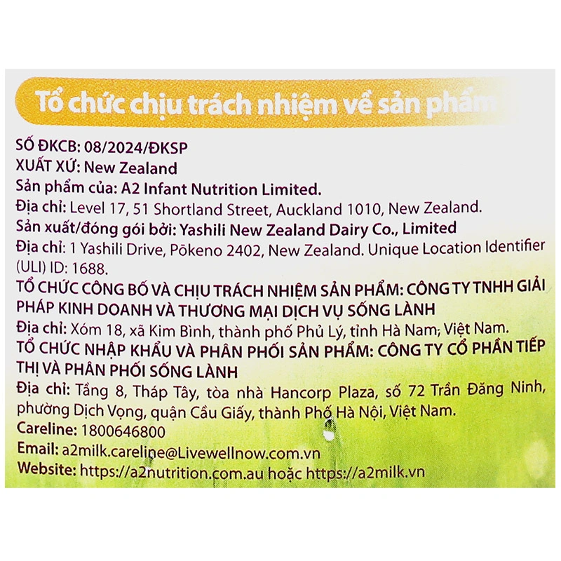 Sữa bột a2 Gentle Gold Premium Infant Formula số 1 lon 800g (0 - 6 tháng) 12