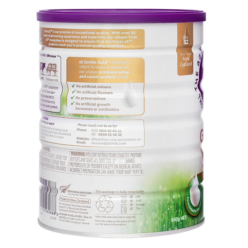 Sữa bột a2 Gentle Gold Premium Infant Formula số 1 lon 800g (0 - 6 tháng) 4