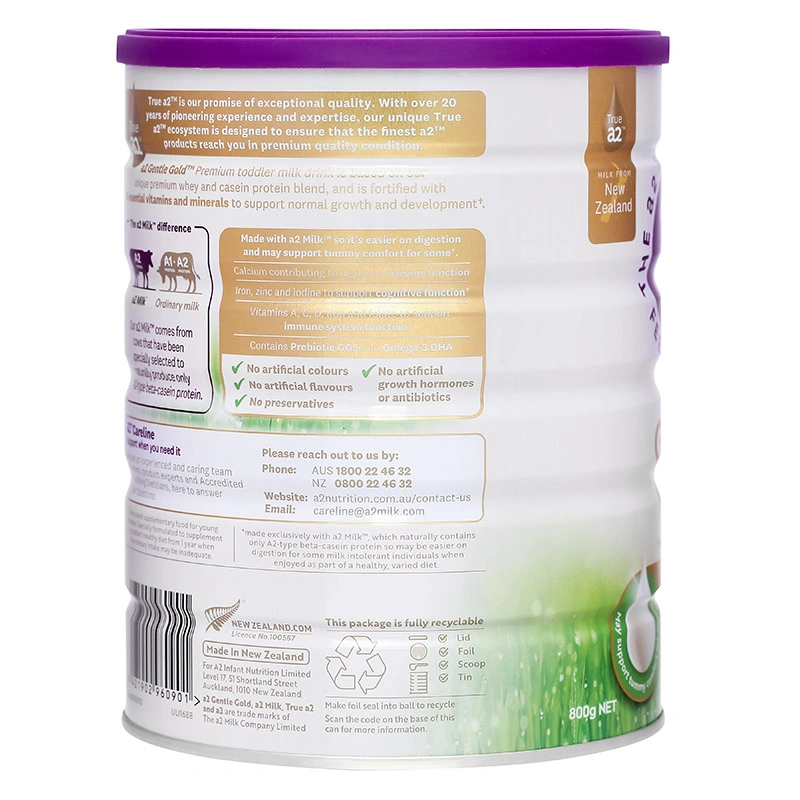 Sữa bột a2 Gentle Gold Premium Toddler Milk Drink số 3 lon 800g (từ 1 tuổi) 4