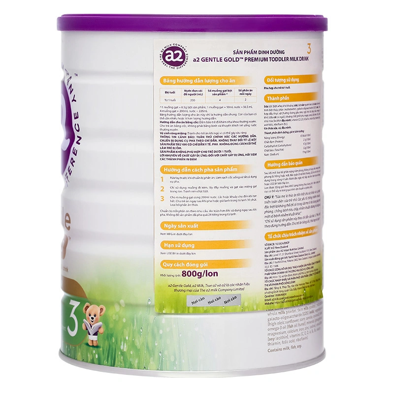 Sữa bột a2 Gentle Gold Premium Toddler Milk Drink số 3 lon 800g (từ 1 tuổi) 5
