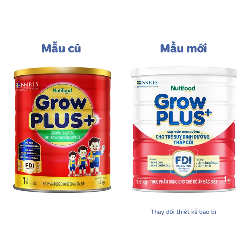 Sữa bột Nutifood GrowPLUS+ đỏ 1+ hương vani 1.5 kg (1 - 2 tuổi) dành cho trẻ suy dinh dưỡng, thấp còi 2