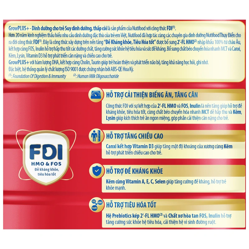 Sữa bột Nutifood GrowPLUS+ đỏ 1+ hương vani 850g (1 - 2 tuổi) cho trẻ suy dinh dưỡng, thấp còi - Giao bao bì ngẫu nhiên 5