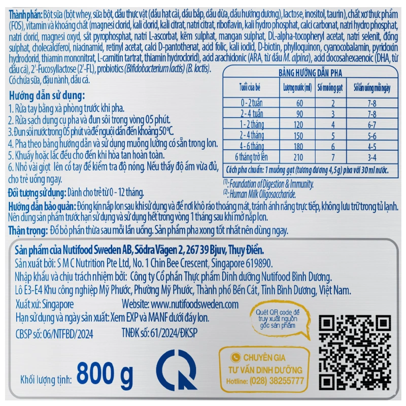 Sữa bột Nutifood GrowPLUS+ xanh nhạt hương vani 0+ 400g (0 - 12 tháng) giúp tiêu hóa 10