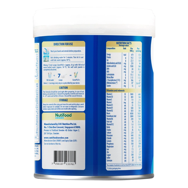 Sữa bột Nutifood GrowPLUS+ xanh nhạt hương vani 2+ 800g (từ 2 tuổi) giúp tiêu hóa 3