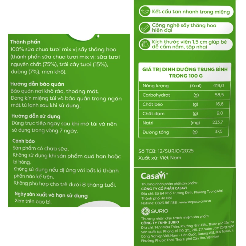Sữa chua khô sấy thăng hoa vị phô mai Anpaso túi 20g (từ 8 tháng) 5