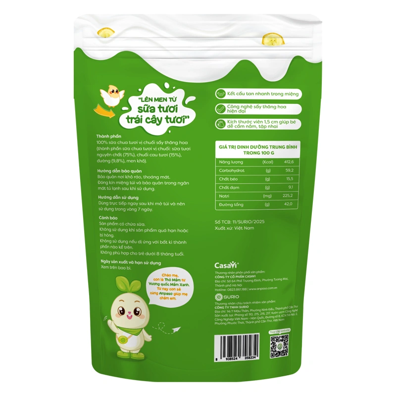 Sữa chua khô sấy thăng hoa vị phô mai Anpaso túi 20g (từ 8 tháng) 6