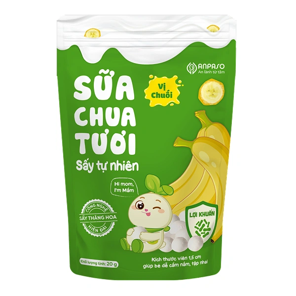 Sữa chua khô sấy thăng hoa vị chuối Anpaso