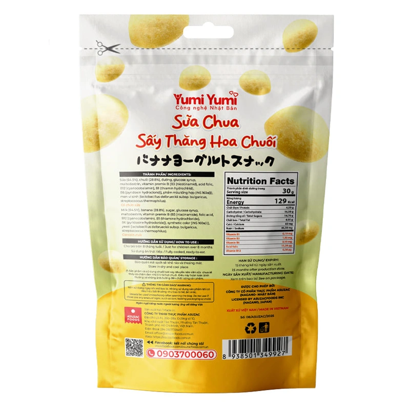 Sữa chua khô sấy thăng hoa vị nguyên bản Yumi Yumi gói 30g (từ 8 tháng) 4