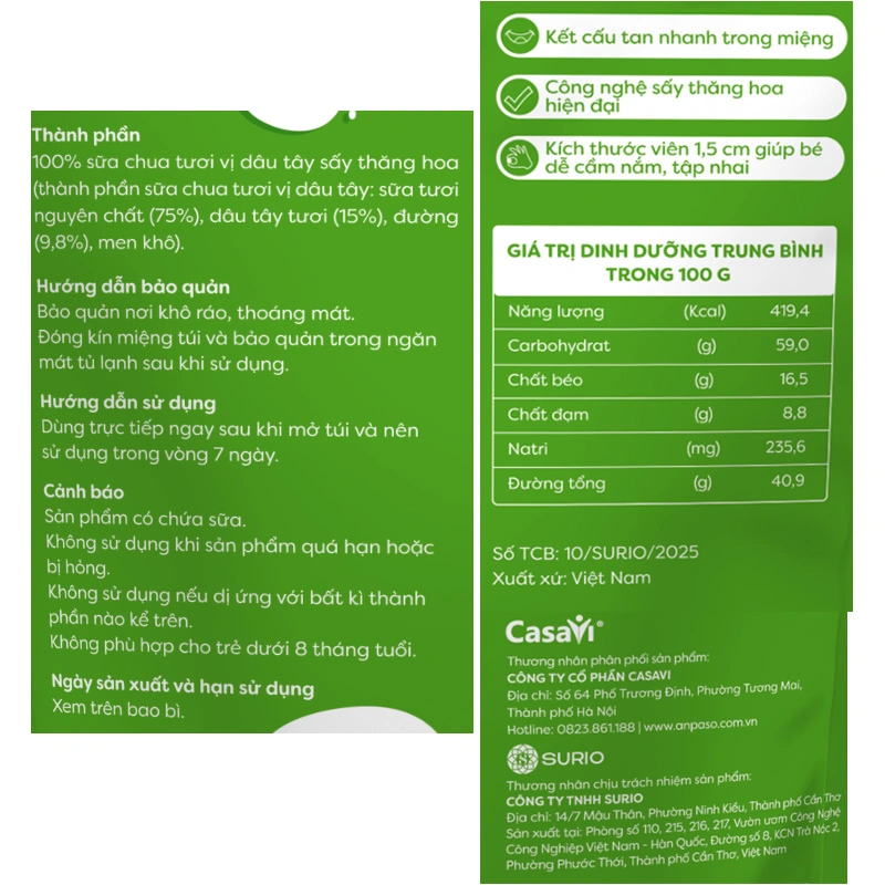 Sữa chua khô sấy thăng hoa vị phô mai Anpaso túi 20g (từ 8 tháng) 9