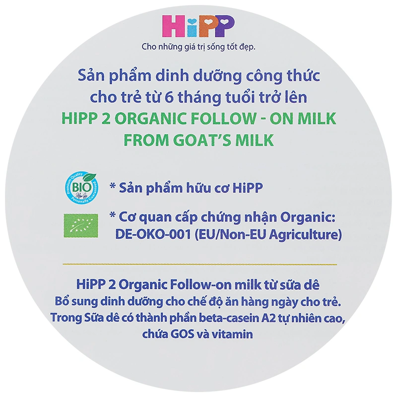 Sữa dê HiPP Organic số 2 400g (từ 6 tháng) 9