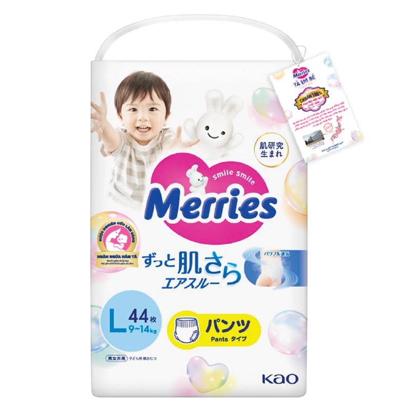 Tã quần Merries size L 44 miếng (9 - 14 kg) - Mẫu mới 2