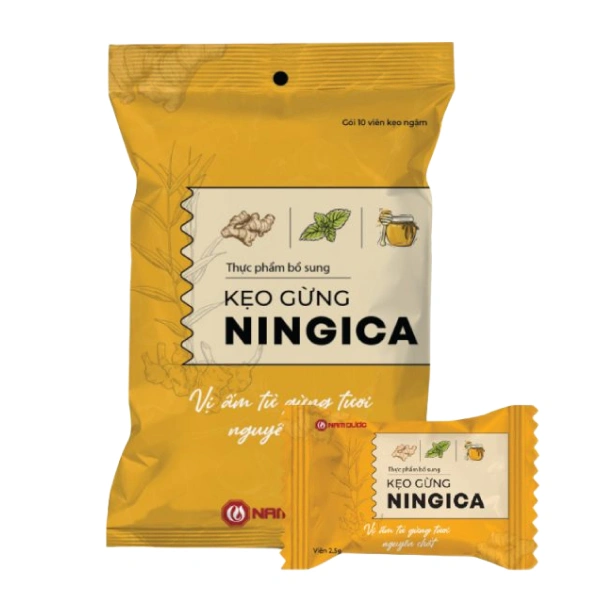 THỰC PHẨM BỔ SUNG KẸO GỪNG NINGICA (10 VIÊN/GÓI) - KM NINGICA