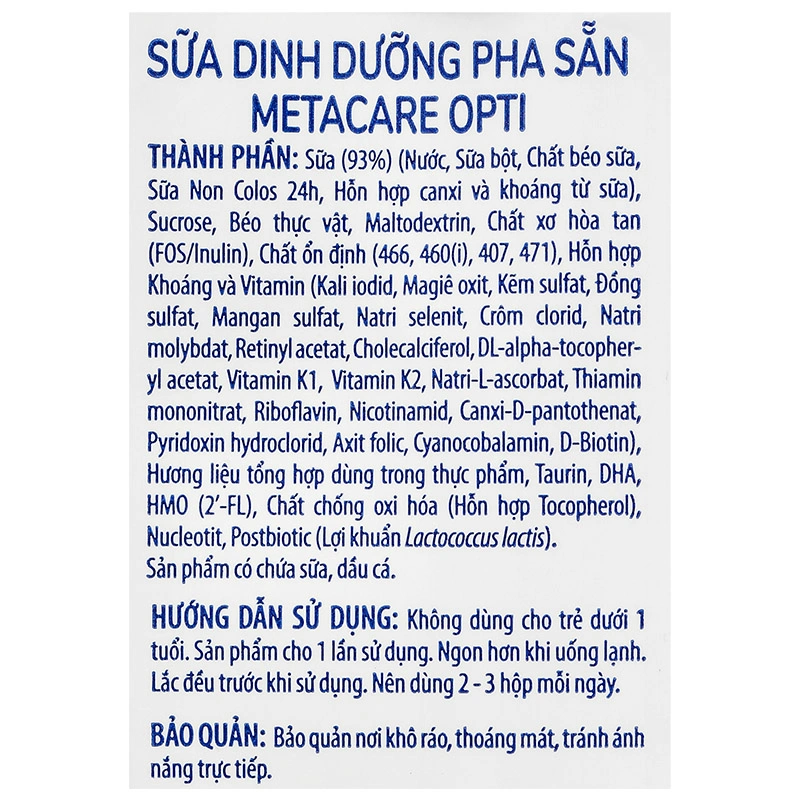 Thùng 48 hộp sữa pha sẵn MetaCare Opti 180 ml (từ 1 tuổi) 14