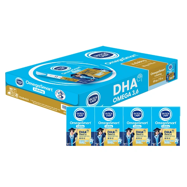 Thùng 48 hộp sữa tươi Dutch Lady OmegaSmart ít đường