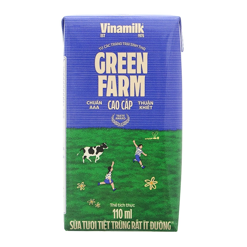 Lốc 4 hộp sữa tươi tiệt trùng Vinamilk Green Farm rất ít đường 110 ml (từ 1 tuổi) 19