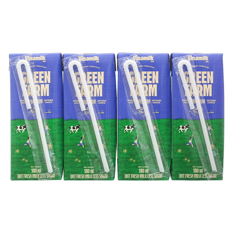 Thùng 48 hộp sữa tươi tiệt trùng Vinamilk Green Farm rất ít đường 180 ml (từ 1 tuổi) 6
