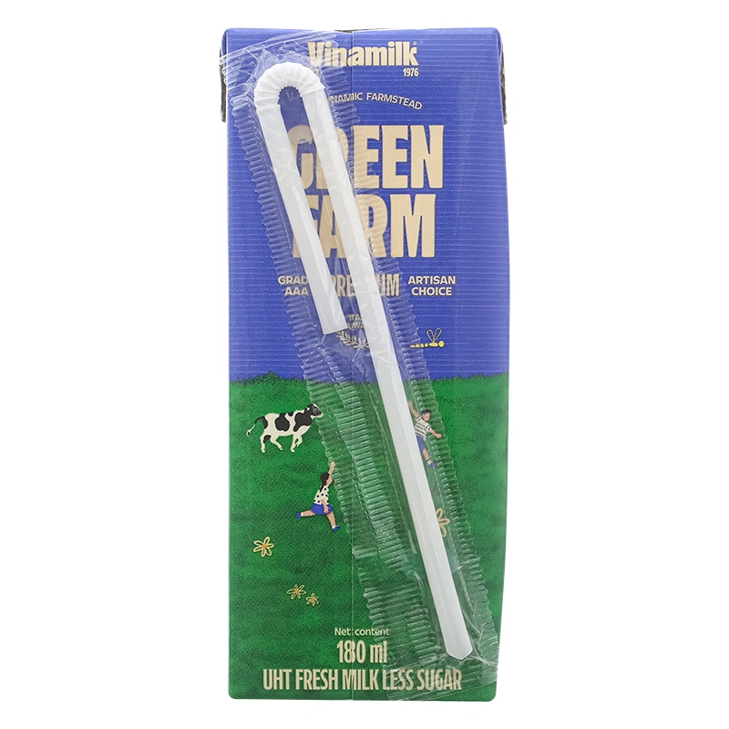 Thùng 48 hộp sữa tươi tiệt trùng Vinamilk Green Farm rất ít đường 180 ml (từ 1 tuổi) 9