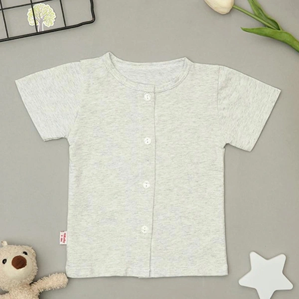 Áo tay ngắn IQ Baby màu xám nhạt 4