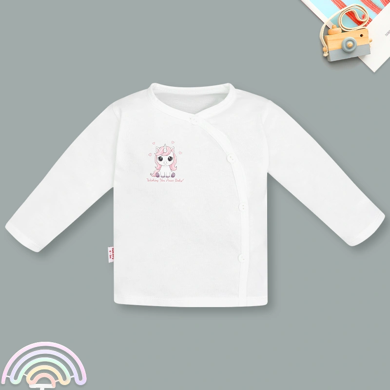 Áo tay dài bé gái IQ Baby màu trắng - in hình ngẫu nhiên 2