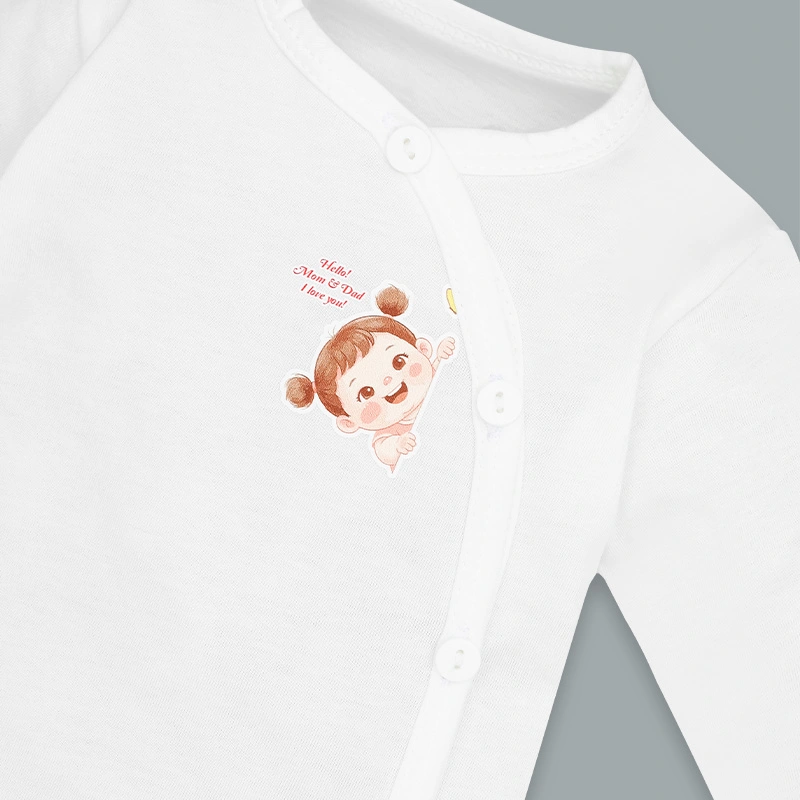 Áo tay dài bé gái IQ Baby màu trắng - in hình ngẫu nhiên 10