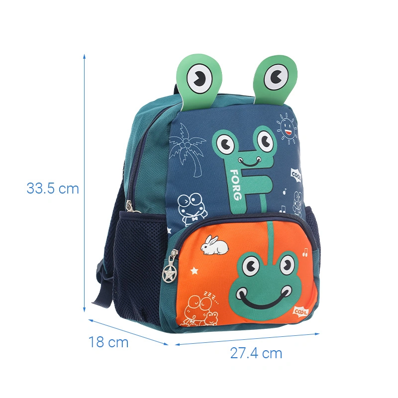 Balo cho bé mẫu giáo 3L ếch 5518XL xanh lá 12