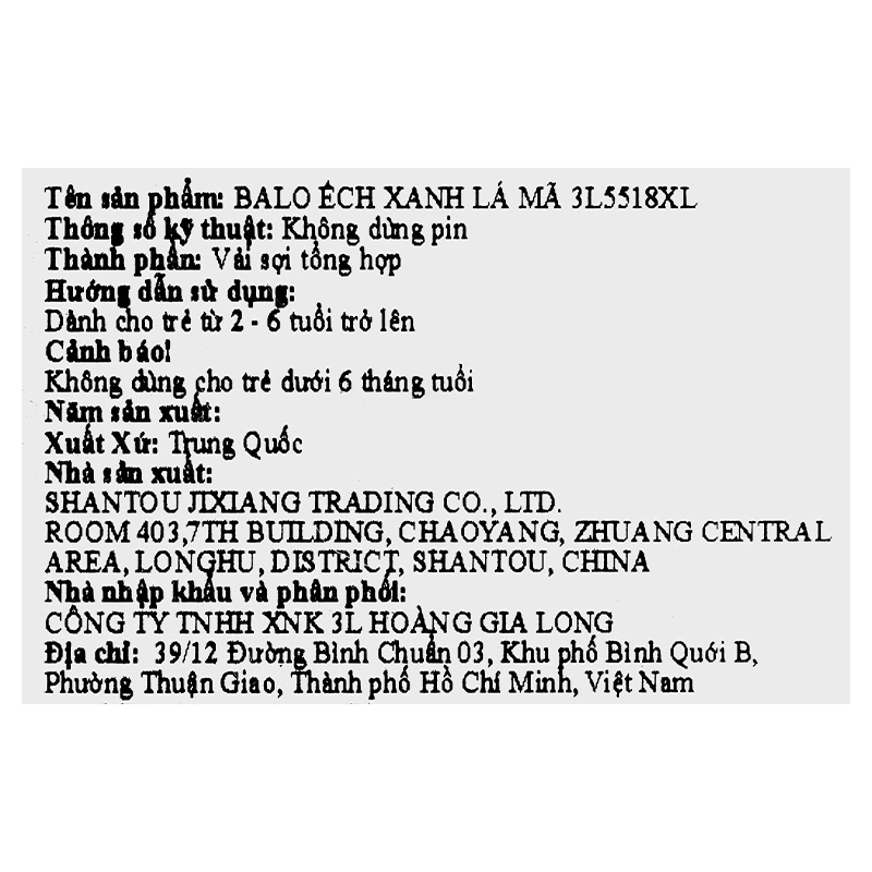 Balo cho bé mẫu giáo 3L ếch 5518XL xanh lá 13