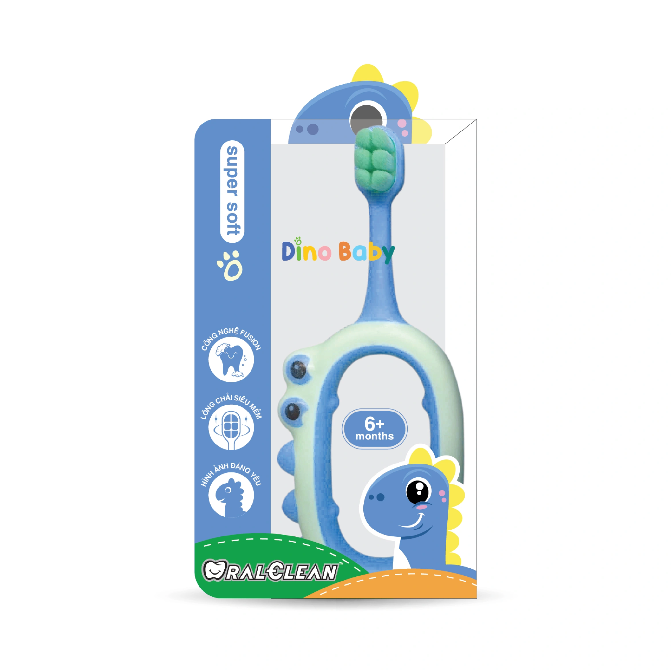 Bàn chải đánh răng Oral Clean Baby Dino Kids Soft - Màu ngẫu nhiên