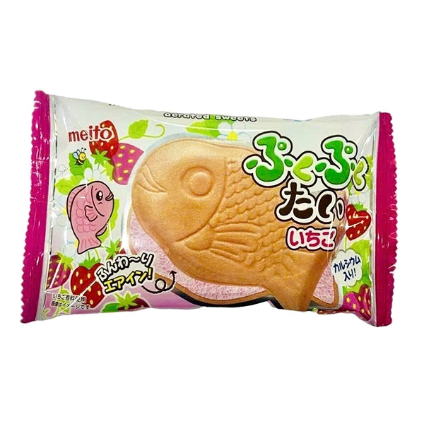 Bánh xốp cá Meito vị nhân kem dâu - Giao bao bì ngẫu nhiên