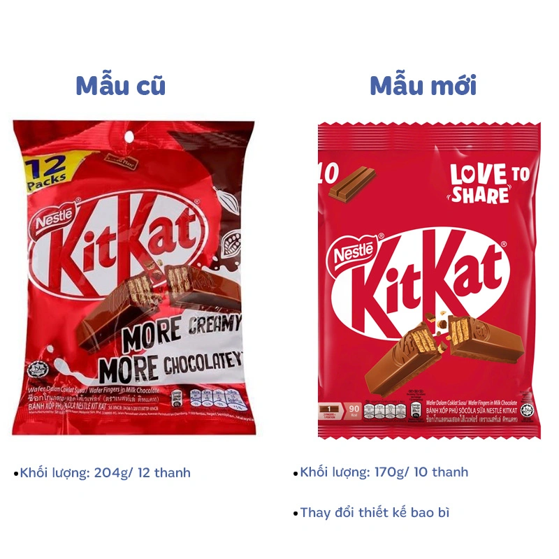 Bánh xốp KitKat phủ socola gói 10 thanh x 17g (từ 3 tuổi) 2