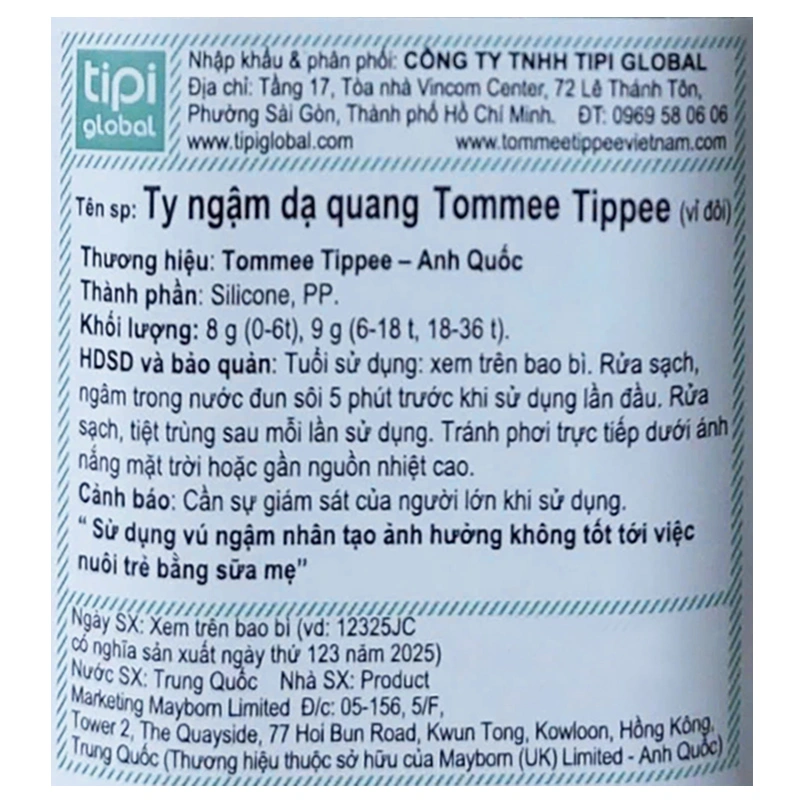 Bộ 2 ti ngậm Tommee Tippee Night Glow (6 - 18 tháng) - Màu ngẫu nhiên 23
