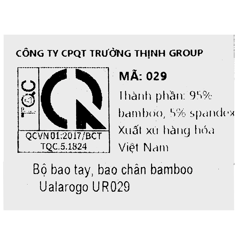 Bộ bao tay, bao chân Ualarogo UR029 màu xanh (0 - 3 tháng) 11