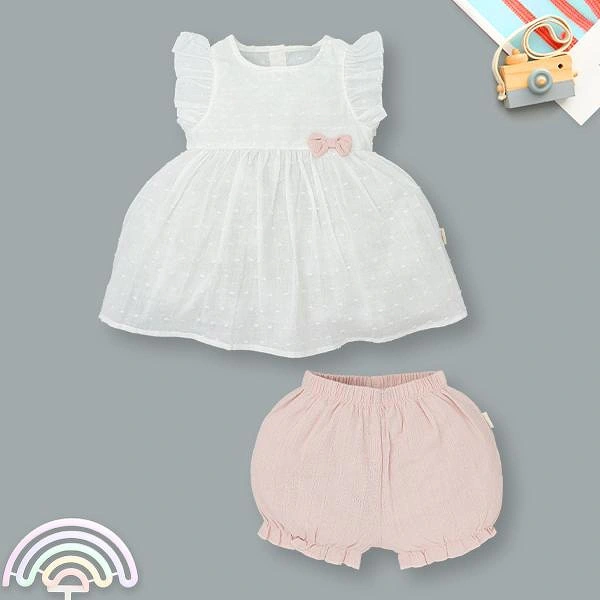 Bộ bé gái Ualarogo cotton hồng