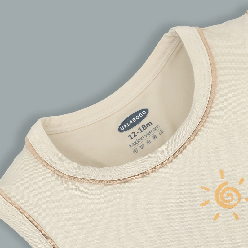 Bộ sát nách bé trai Ualarogo UR2192 màu be 4